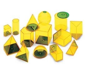 Hand2mind Transparent Relational GeoSolids (14-Piece Geometry Set) NEW